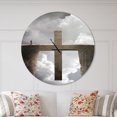 thumbnail image 2 of Designart 'Big Cross between Two Cliffs ' Modern wall clock, 2 of 6