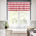 thumbnail image 3 of Red Valentines Love 3 PCS Kitchen Curtain Valance and Tiers Set,Rod Pocket Small Half Tier Valances Window Curtains Panel,Valentine Plaid Stripes Spring Holiday White 55"x24" (2 Tiers & Valance), 3 of 5