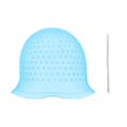 thumbnail image 1 of Casquette de Mise en Valeur en Silicone pour Salon, Teinture Capillaire, Casquette Réutilisable en Silicone avec Aiguille Blanche, Filet de Soins Capillaires en Polyester, 1 of 3