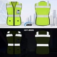 thumbnail image 2 of TCCFCCT Women Reflective Vest 11 Pockets High Visibility Mesh Safety Vest for Lady, Neon Construction Work Vest with Zipper, Snug-Fit, Durable with Reinforced Sewing, ANSI Compliant, Yellow S, 2 of 5