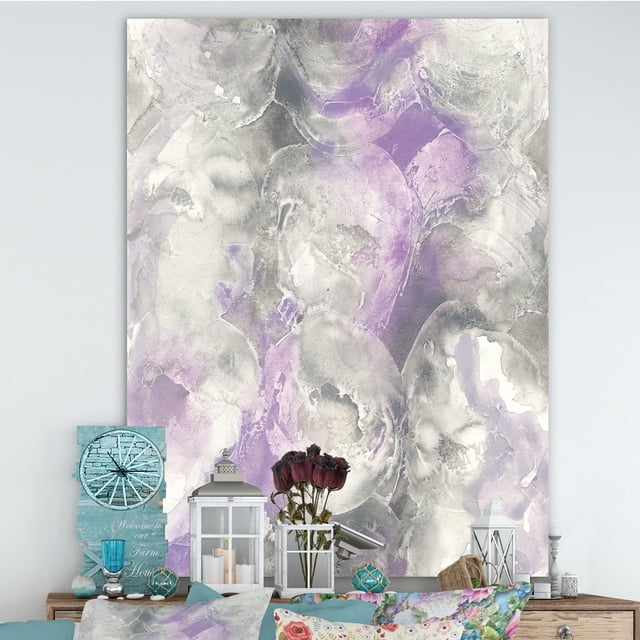 Designart - Aquarelle Minimaliste Tons Violets III - Art Mural sur Toile Premium Moderne