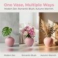 thumbnail image 6 of Unique Bargains Modern Ceramic Home Decor Small Ribbed Bud Vase Pink 4.3" x 4.3" x 4", 6 of 6
