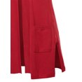 thumbnail image 5 of A2Y Women's Open Front Long Sleeveless Draped Side Pockets Vest Knit Sweater Red S, 5 of 6