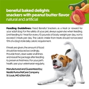(4 pack) Purina Beneful Baked Delights Snackers Peanut Butter Flavor Soft Baked Treats for Dogs, 36 oz Pouch