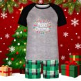 thumbnail image 2 of Eygvbb Christmas Pajamas Men Matching Family Pajama Set Raglan Short Sleeve Shirt Light Wreath Print Plaid Shorts Two Piece Sleep Set Breathable Loungewear, 2 of 6
