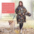 thumbnail image 5 of Halloween Stamp Retro Black Wearable Blanket Hoodie, Flannel Oversized Wearable Blanket Hoodies with Sleeves & with Sleeves & Pockets, Warm Gifts Ideas for Wife Son Mom Husband Daughter, 5 of 6