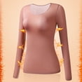 thumbnail image 3 of KDFJPTH Women's Thermal Underwear Brushed Long Underwear Set Cold Weather Pajama Tops Thermal Women Long Sleeve Top, 3 of 6