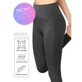 thumbnail image 5 of Made by Johnny Women's Peached Front Seamless Leggings with Side Pocket Full-Length Yoga Pants M CHARCOAL_GREY, 5 of 6