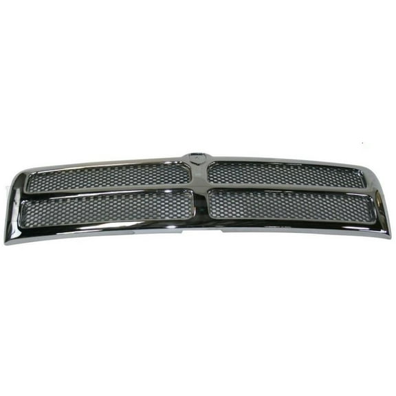 New Aftermarket Chrome And Silver Front Grille 55076550AB One Piece fits 1994-2001 Dodge Ram 1500