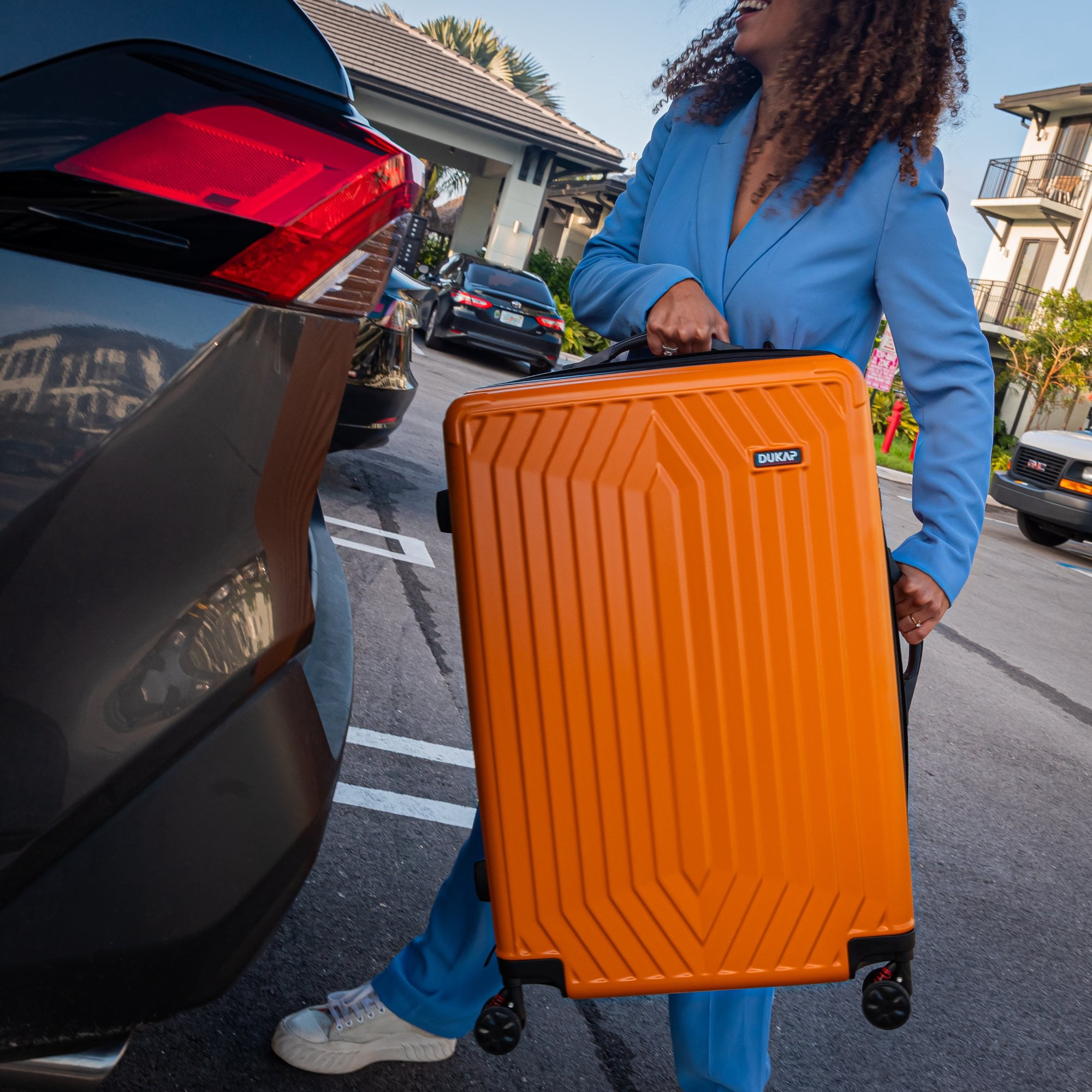 Dukap 24” Unisex Hardside Spinner Luggage, Orange