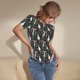 thumbnail image 3 of Balery Christmas cute deer old man Body de cuello redondo de manga corta para mujer Tops de manga corta Tops básicos-XX-Large, 3 of 7
