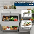 thumbnail image 4 of Jocisland 35.8"x21.7"x35.4" Stainless Steel Sink with Wall Rack, Single Bowl Utility Sink with Pull-Out Faucet, Freestanding Prep Station for Laundry, Kitchen or Utility Room, 4 of 9