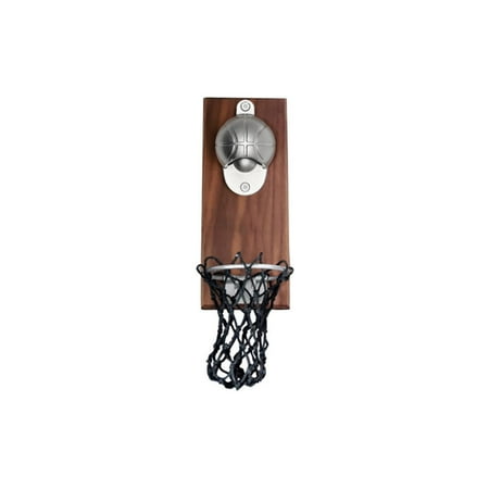 

Wall Mount Bottle Basketball Opener with Embedded Magnetic Cap Catcher in Solid kitchen tools kitchen organizer kitchen