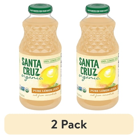 (2 pack) Santa Cruz Organic 100% Pure Lemon Juice, 16 Fluid Ounces