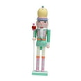 thumbnail image 4 of S SERENABLE Christmas Nutcracker Ornament Doll Figure 14.96inch Height Collectible Display Handcraft Wood Figurine for Fireplace Birthday Green, 4 of 8
