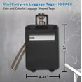 thumbnail image 5 of 10 Mini Carry-on Luggage Tags Pack - Flip open cover, ID Sticker - Black, 5 of 5