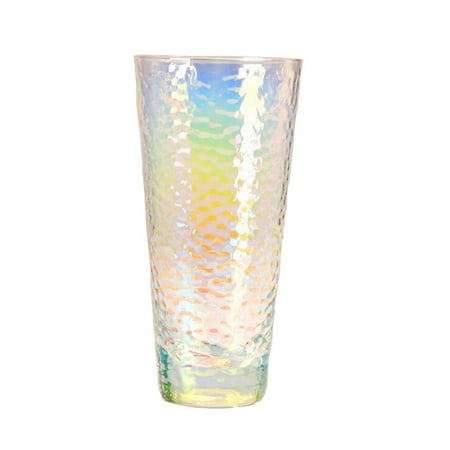 

Glass Cup Thickening Heat-Resisting Electroplating Glass Cup for Home Office Store (Small Size Tall Pattern 300ml)