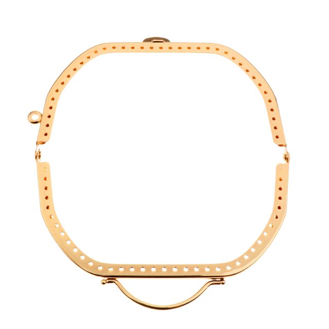 Bolso de mano con marco de metal, moderno, creativo, bonito y ligero. 13cm de oro