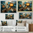 thumbnail image 4 of Designart "Teal Yellow Abstract Fractal composition Melodies II" Modern Floater Framed Canvas Art Print, 4 of 7
