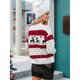 thumbnail image 4 of Suéter de Cuello Redondo y Larga para Mujer, Estilo Navideño, Informal, para Fiestas Rojo L, 4 of 8