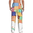 thumbnail image 3 of Uemuo USA MAP Pattern Men's Wide Leg Palazzo Lounge Pants with Pockets Light Weight Loose Comfy Casual Pajama Pants-X-Large, 3 of 9