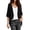Black, variant on Casual Lightweight Cardigans for Women 3/4 Sleeve Chiffon Solid Color Blouse Soft Open Front Jacket