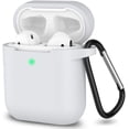 thumbnail image 1 of AirPods Case, Full Protective Silicone AirPods Accessories Cover Compatible with AirPods 1&2 Wireless and Wired Charging Case(Front LED Visible),White, 1 of 8