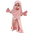thumbnail image 7 of IBTOM CASTLE Toddler Baby Girl Abaya Dress with Hijab Long Sleeve Smocked Dress Islamic Dubai Full Cover Modest Muslim Dress 18-24 Months Pink, 7 of 7