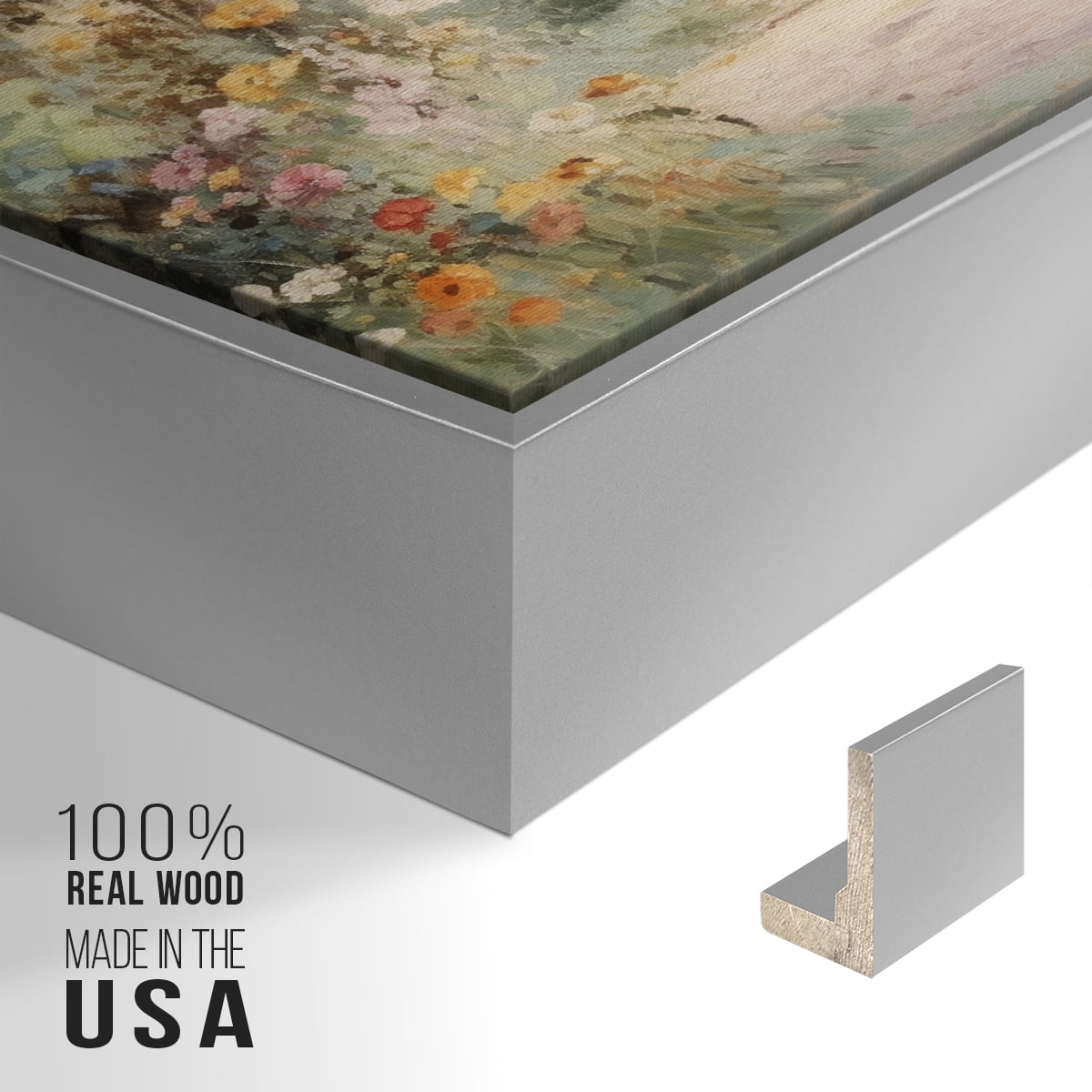 Vintage Landscape-CCLVIII By Wexford Home Framed in Silver Wood Gallery Wrapped Canvas 27 in. x 41 in.