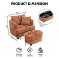 thumbnail image 2 of Aukfa Oversized Accent Chair with 2 in 1 Storage Ottoman,Sofa Chaise Chair Armchair for Living Room Bedroom,Orange, 2 of 8