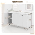 thumbnail image 3 of Costway Buffet Sideboard Mid Century Modern 4-Door Storage Cabinet 50" Accent Cabinet, 3 of 10