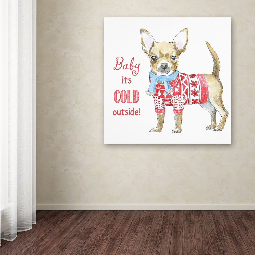 Trademark Fine Art "Glamour Pups Christmas I" Canvas Art by Beth Grove