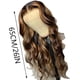 thumbnail image 3 of Pelucas con flequillo para mujer, peluca ondulada suelta sin pegamento, marrón, mezcla de rubios, reflejos, peluca larga suelta, tupé con membrana, 3 of 5