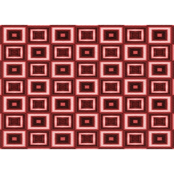 Ahgly Company Indoor Rectangle Patterned Cranberry Red Area Rugs, 6' x 9'