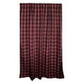 thumbnail image 3 of Poplin Buffalo Checkered Window Curtain 56 Inch Wide Black and Burgundy, 3 of 3