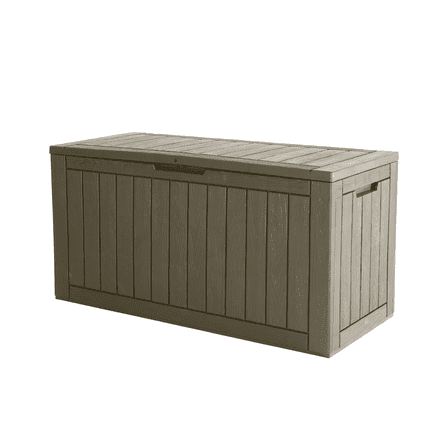 LHBcraft 100 Gallon Resin Deck Box,Lockable Outdoor Storage Container,Waterproof Outdoor  Storage Box for Patio Furniture Cushions