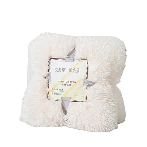 AUQ 2026 New Plush Blanket Machine Washable Throw Blanket Simple Yet Elegant Design Blankets for Bed Sofa Living Room Beige