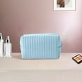 thumbnail image 5 of Unique Bargains 1 Pc Simple Square Makeup Bag Light Blue PU Leather, 5 of 6