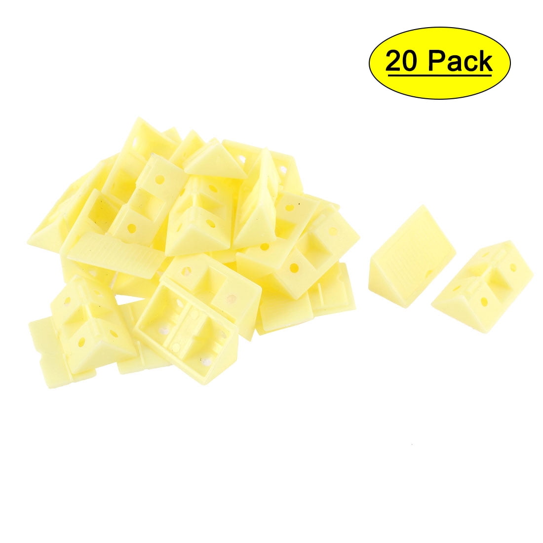 Furniture Cabinet 90 Degree Plastic Corner Braces Angle Bracket Yellow 20pcs Furniture Cabinet 90 Degree Plastic Corner Braces Angle Bracket Yellow 20pcs