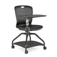 thumbnail image 2 of Lesson Armless Swivel Tablet Chair White Plastic Back/Storm Polyurethane Seat, Swivel Classroom Chair with Tablet Arm and Strong Steel Frame, 2 of 2