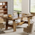thumbnail image 3 of Tribesigns 6 ft Rectangle Conference Table, 70.47" W x 31.1" D x 29.53" H Meeting Table for Conference Room, Office Desk for 6-8 People, Rustic Brown, 3 of 10