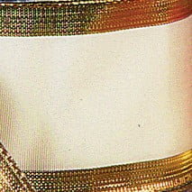 The Ribbon People Cream Grosgrain and Gold Edge Wired Craft Ribbon 2.5" x 27 Yards