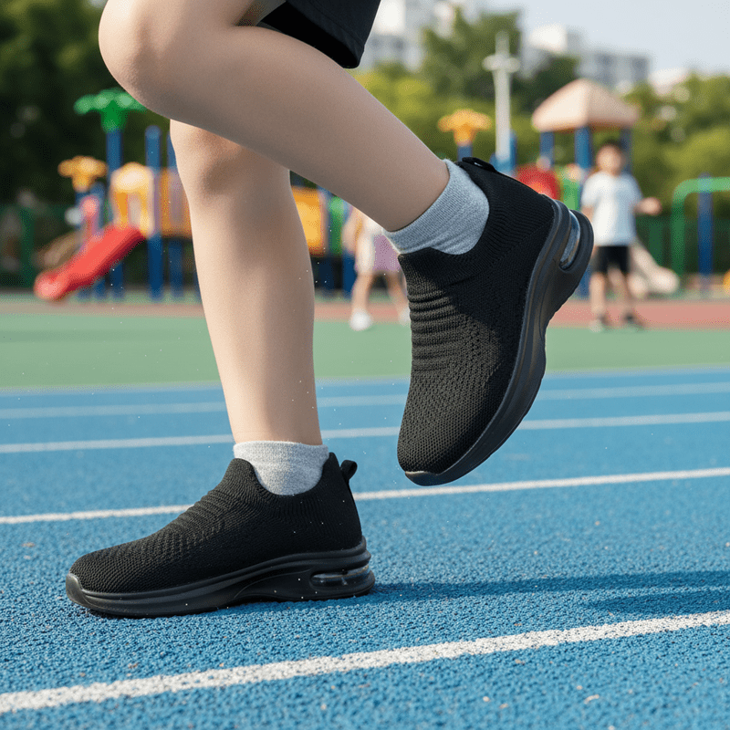 YHOON Kids Sock Shoes Boys Girls Sneakers Athletic Fitness Tennis Walking School Shoes Black Big Kid Size 5