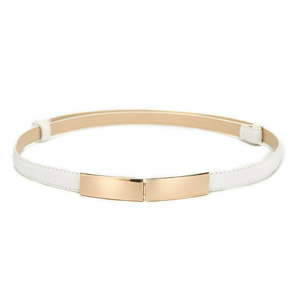 Belt dress simple versatile Fashion Women Leather Belt Thin Skinny Metal Gold Elastic Buckle Waistband Belt Dress Accessories