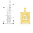 thumbnail image 4 of Floreo 10k Yellow Gold and White Gold 14.5mm or 18mm Personalized Alphabet Monogram A-Z Initial Square Pendant, 4 of 6