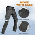 thumbnail image 6 of GrmtClth Mens Cargo Pants Convertible Quick Dry Waterproof Hiking Pants Lightweight Zip-Off Tacticalpants Relaxed Fit Stretch Pantalones with Multi Pockets Black M, 6 of 7