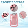 thumbnail image 3 of Water Bottle Holder with Shoulder Strap, Mesh Water Bottle Sleeve Bag, Crossbody Bottles Carrier Sling Pouch for Hiking Gym Camping Walking Travel, Pink, 3 of 7