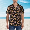 thumbnail image 6 of Picia Rose Flower Bear Gentle Cotton Regular Fit Short Sleeve Casual Hawaiian Shirt for Men-X-Large, 6 of 9