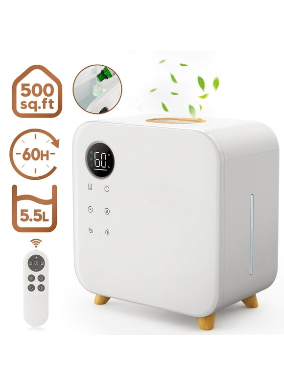 5.5L Air Humidifiers for Large Room, Fimilo Cool Mist Humidifier for Home, Air Vaporizer with Humidistat and Timer, Smart Humidistat with LED Display