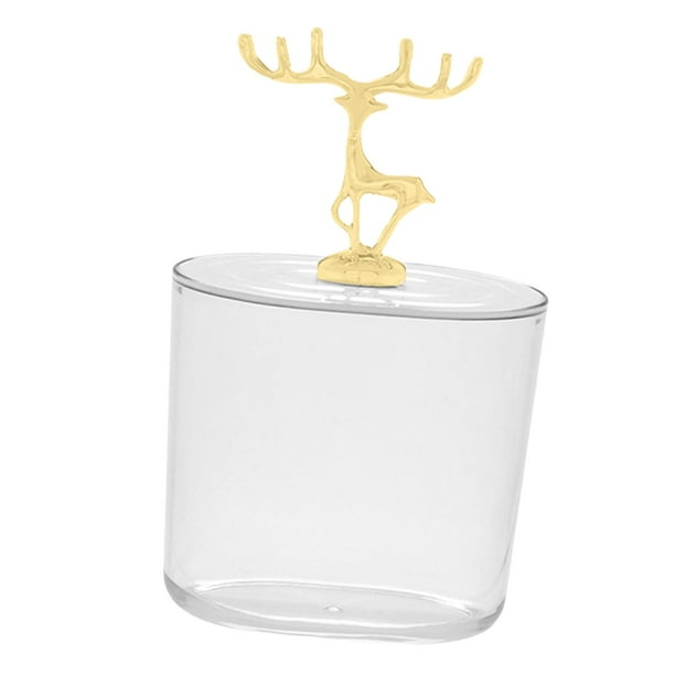 Organizador Estuche de almacenamiento Contenedor Dispensador Estante de exhibición Cosmético Pad Holder Dorado